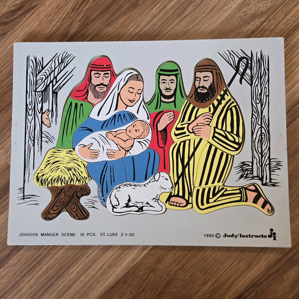 Vintage Nativity Scene Art Print